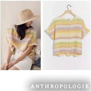 Anthropologie Dolan Johnny Ombré Striped Short Sleeve Blouse - XS/S